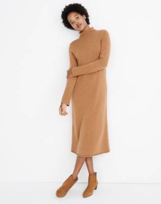 Petite Cashmere Mockneck Midi Sweater Dress